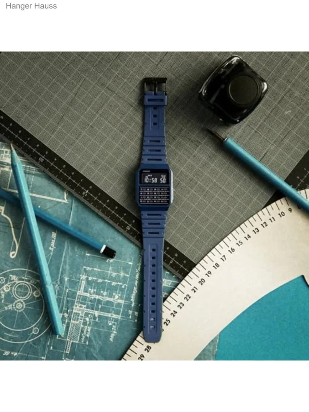 Casio Vintage Digital Calculator Watch Blue Resin Men's Quartz